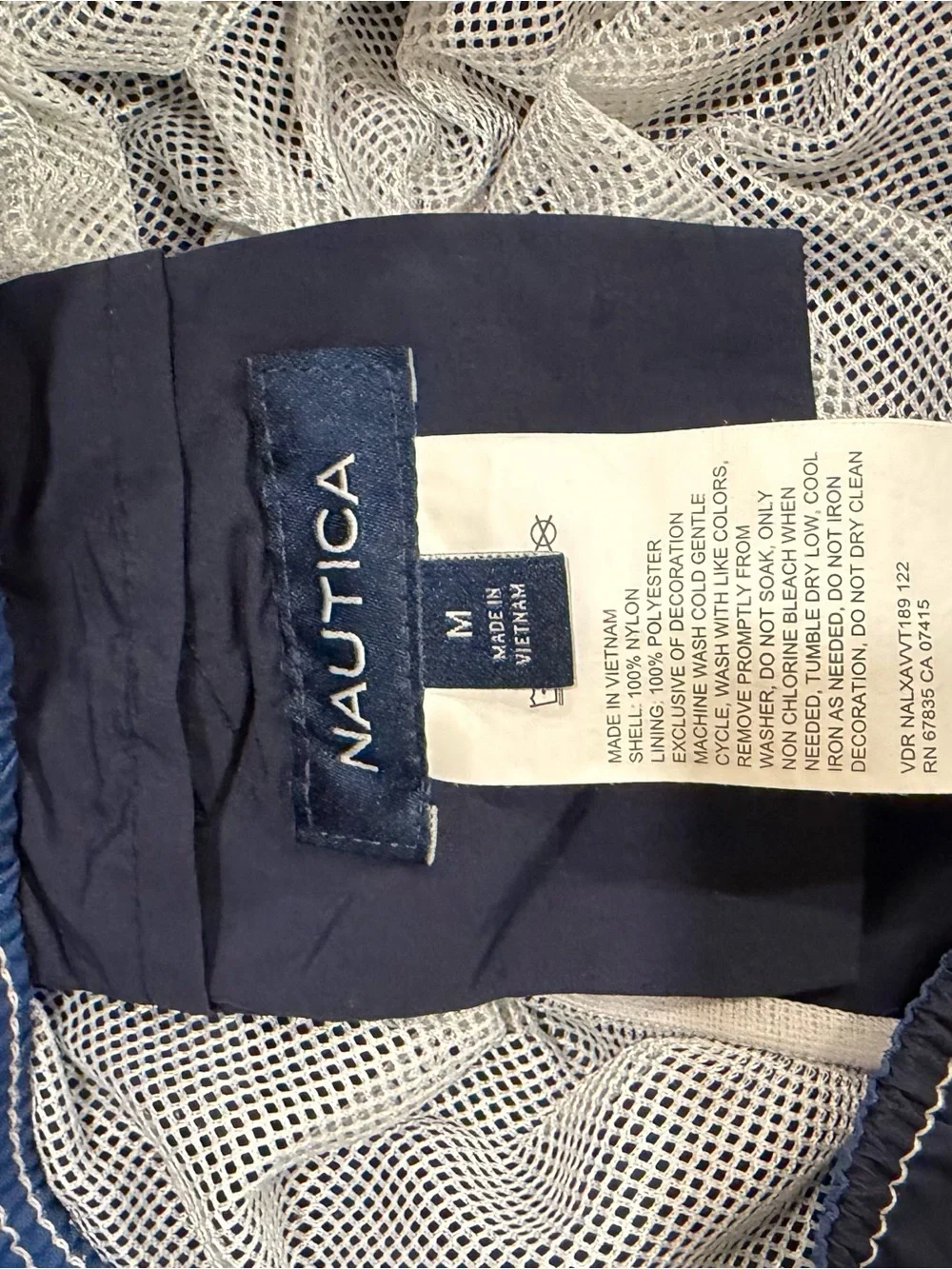 Nautica Navy Blue Swim Shorts with White Drawstring